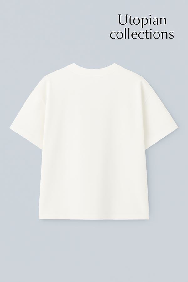 White oversized cotton t‑shirt with HOPE print on front