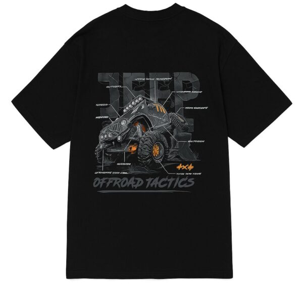 Black Oversized Graphic T‑Shirt (Truck Back Print, Utopian)