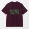 Grape wine oversized cotton t‑shirt with HOPE print on front